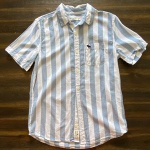 Abercrombie Boys Denim Stripe Short Sleeve Shirt
